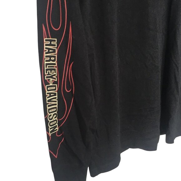 Harley-Davidson Shirt Mens Medium Long Sleeve Flames Bar & Shield 99042-09VM - Picture 10 of 14